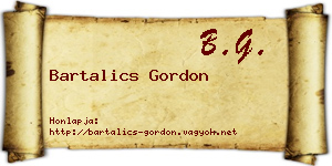 Bartalics Gordon névjegykártya